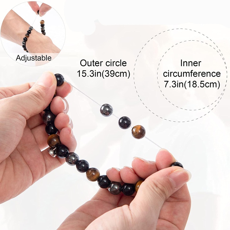 Set 2 Vòng Tay Đá Mắt Hổ Tự Nhiên Ba Lớp Bảo Vệ Cho Cặp Đôi