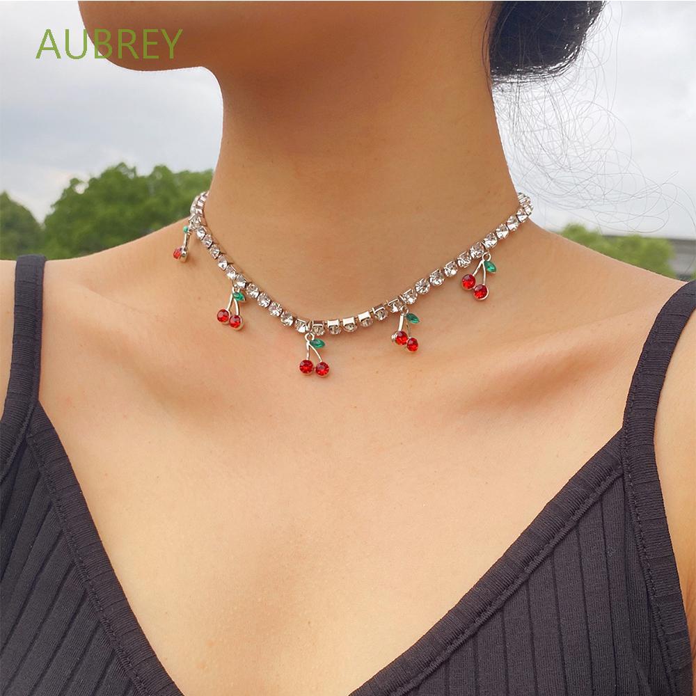 Vòng cổ Choker Mặt Hình Quả Cherry Thời Trang Cho Nữ