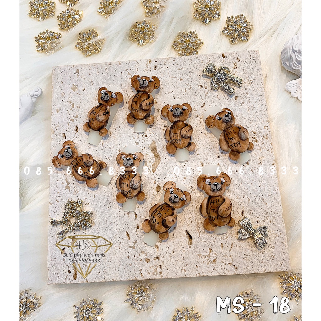 Gấu bột trang trí móng