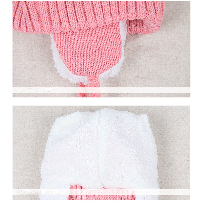 Bộ 2 Mũ beanie Dệt Kim Mềm Mại Giữ Ấm Mùa Đông In Hình Gấu Kèm Khăn Choàng Cổ Dành Cho Trẻ Em