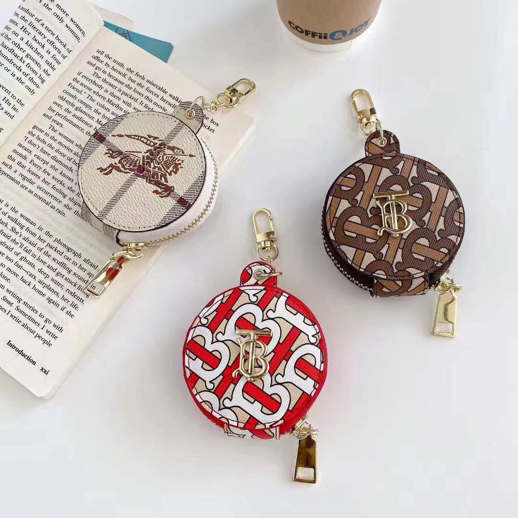 Vỏ bảo vệ hộp sạc tai nghe thích hợp cho AirPods 1 2 Pro họa tiết thương hiệu BURBERRY