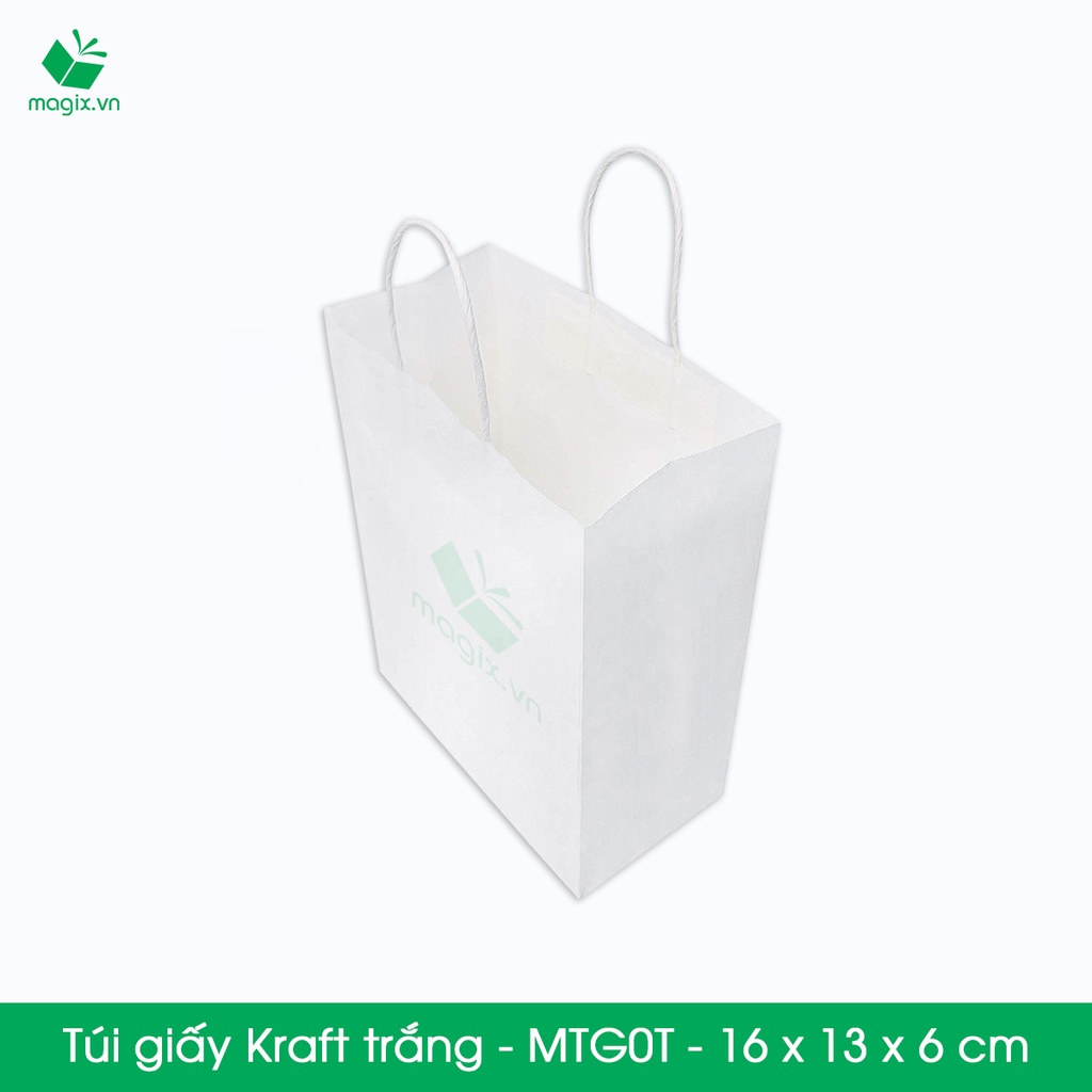 MTG0 MTG0T - 16x13x6 cm- Combo 20 túi giấy Kraft Nhật cao cấp