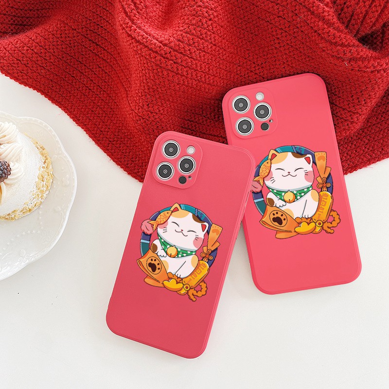 Ốp lưng iphone - Ốp iphone Japan Lucky Cat cạnh vuông BVC 5/5s/6/6plus/6s/6splus/7/7plus/8/8plus/x/xs/11/12/pro/max/plus | BigBuy360 - bigbuy360.vn