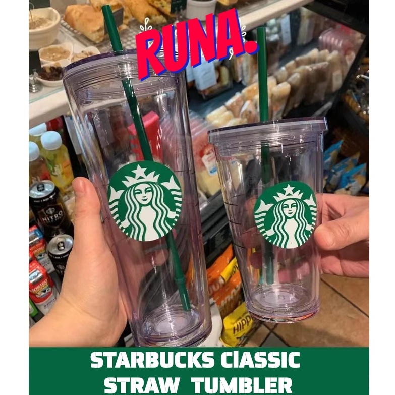STARBUCKS Cốc Uống Nước Hai Lớp Bằng Nhựa Trong Suốt 470 / 710 ml