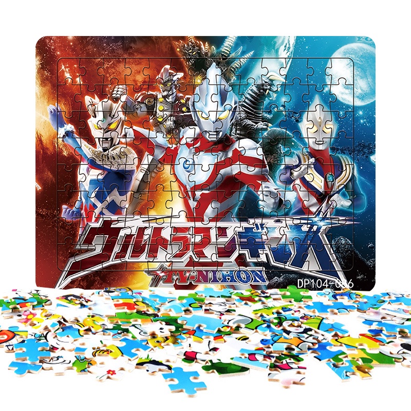 Bộ 104 miếng xếp hình Ultraman LEQIAZHIXING giáo dục sớm cho bé