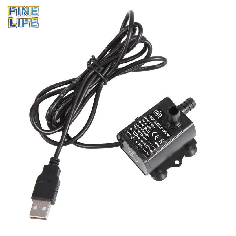 USB Mini Brushless DC Water Pump DC5V 2.4W 250L/H Lift 2m Submersible Pump