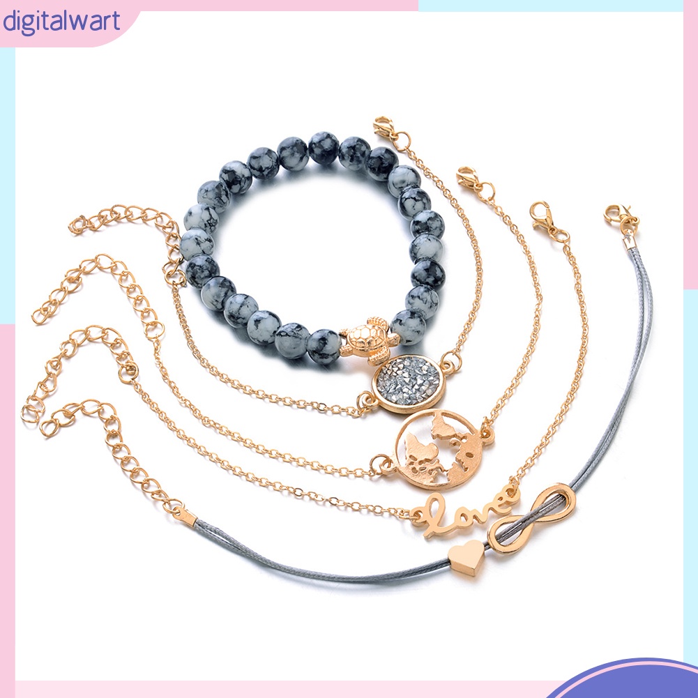 Set 4 / 5 vòng tay chuỗi hạt nhiều lớp thời trang cho nữ