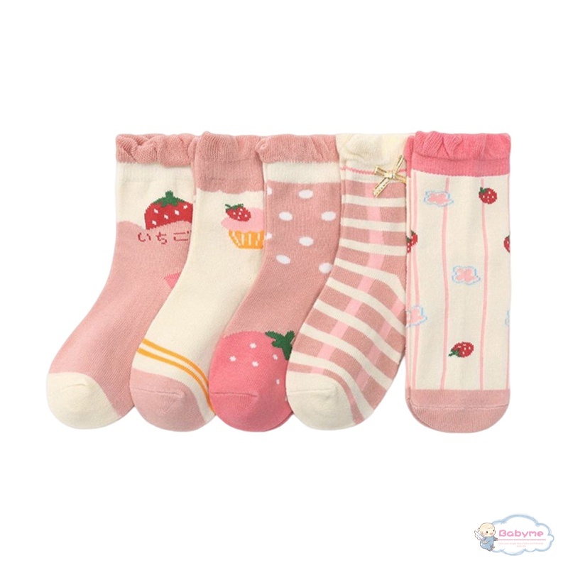 Set 5 Đôi Tất Cotton Hoạ Tiết Hoạt Hình Cho Bé