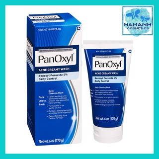 Sữa rửa mặt kháng khuẩn hằng ngày cho da khô mụn PanOxyl Antimicrobial Acne Creamy Wash, 4% Benzoyl Peroxide 170g