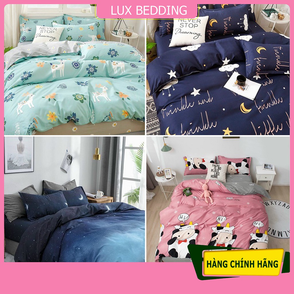 Ga gối poly cotton nhập khẩu bộ 4 món vỏ chăn, ga , 2 vỏ gối ( chọn mẫu ) | BigBuy360 - bigbuy360.vn