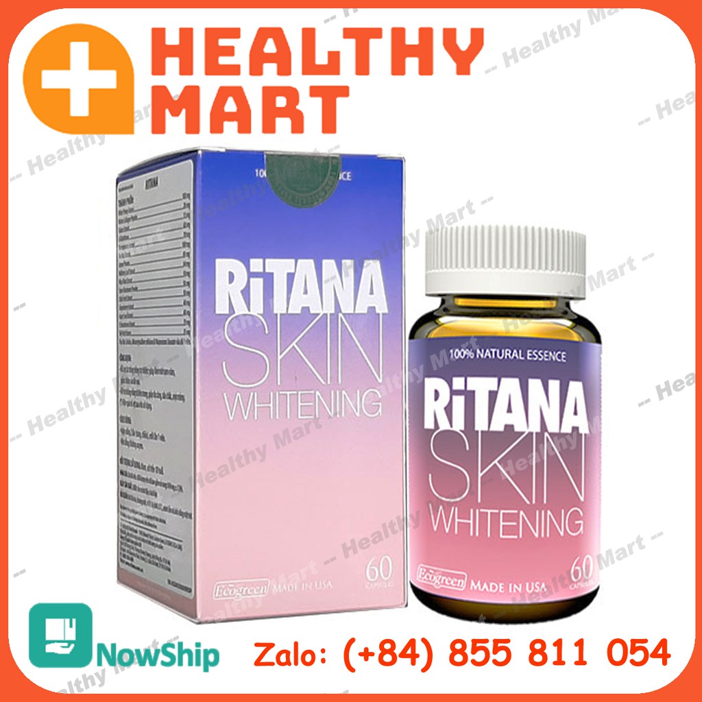 ✔️️️Ritana Viên Uống Trắng Da RITANA (hộp 60v) | Eco Green | Ecogreen