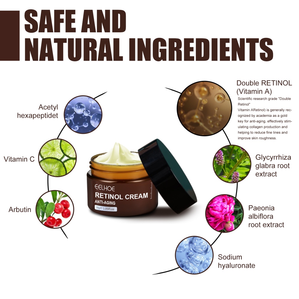Eelhoe Kem Dưỡng Da Mặt Retinol Chống Lão Hóa Loại Bỏ Nếp Nhăn Làm Săn Chắc Nâng Sáng Dưỡng Ẩm Chăm Sóc Da Mặt-Ampere