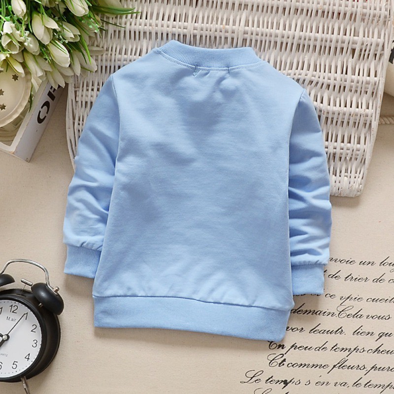 Áo dài tay cổ tròn cho bé trai và bé gái