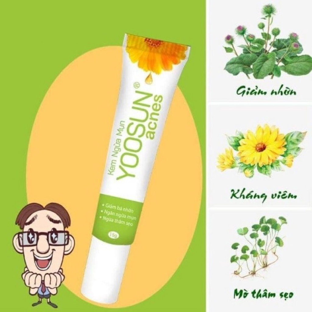 Kem ngừa mụn Yosun Acnes-Giảm mụn, giảm thâm từ thảo dược-Tuýp 15g