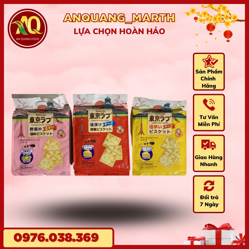 Bánh ăn kiêng yaru!na ANQUANG_MARTH, kẹo nhập khẩu Đài Loan gói 420gr-Hàng chất lượng