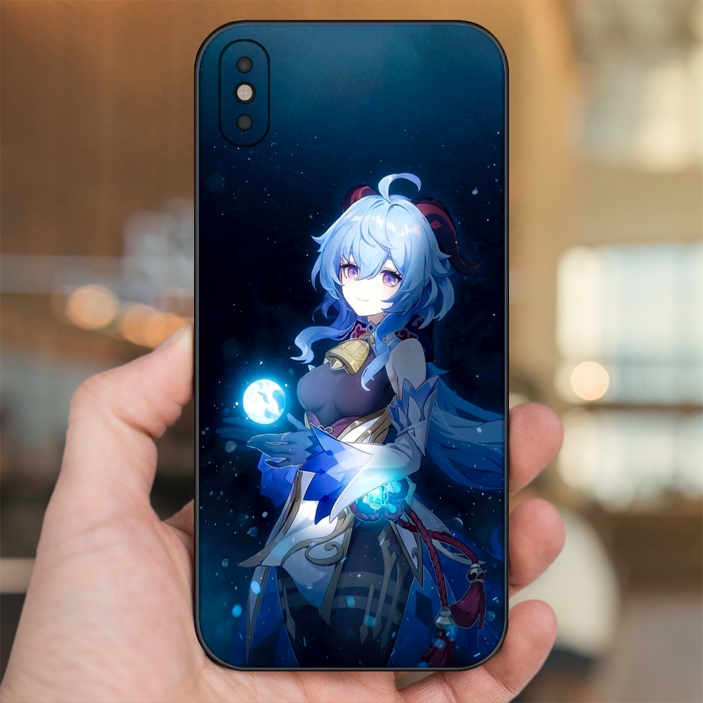 Ốp lưng iPhone Xs Max dẻo đen cạnh vuông in hình Ganyu Genshin Impact