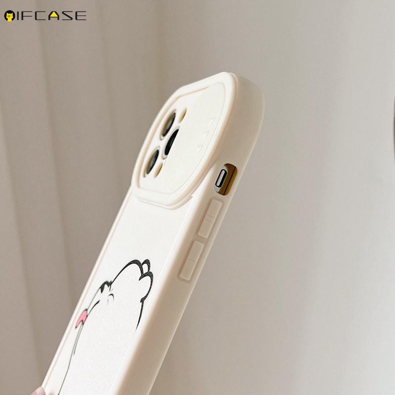 Ốp Điện Thoại Mềm Chống Sốc Màu Trắng Họa Tiết Gấu Vui Nhộn Cho iPhone 13 12 11 Pro Max XS Max XR X