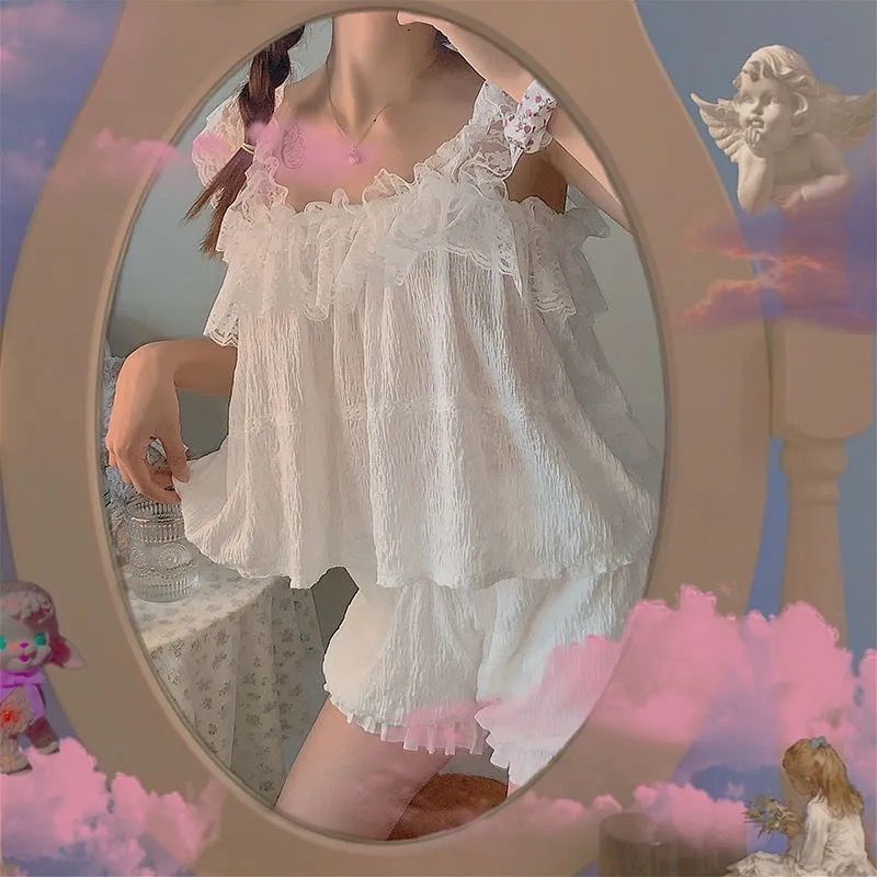 Bộ Đồ Ngủ Phong Cách Hàn Quốc Thời Trang Mùa Hè Cho Nữ | BigBuy360 - bigbuy360.vn