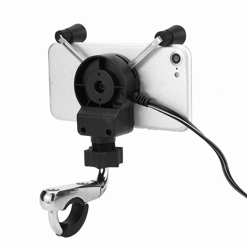 Giá Đỡ Điện Thoại Gắn Tay Lái Xe Máy Kèm Sạc USB 12V Chất Lượng Cao