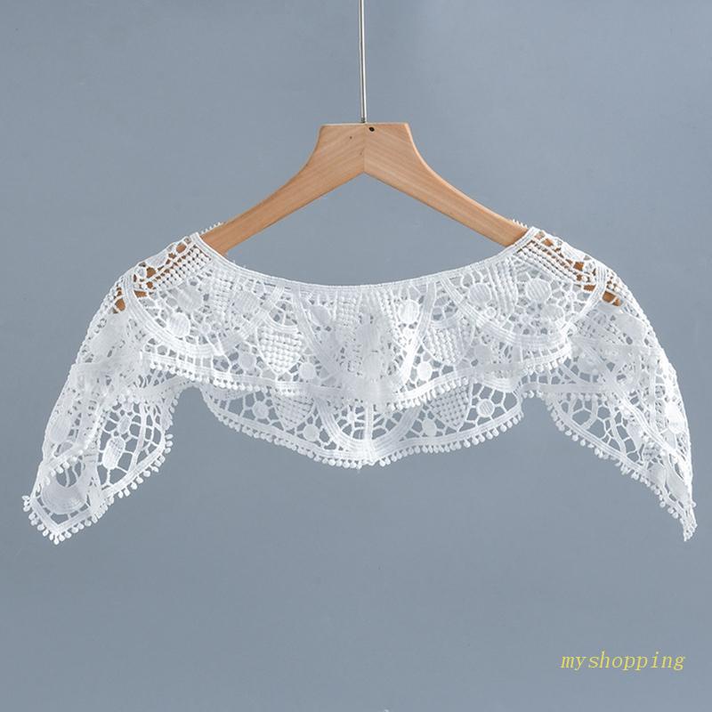 Vải Ren Trắng Thêu Trang Trí Cổ Áo DIY Cho Đám Cưới