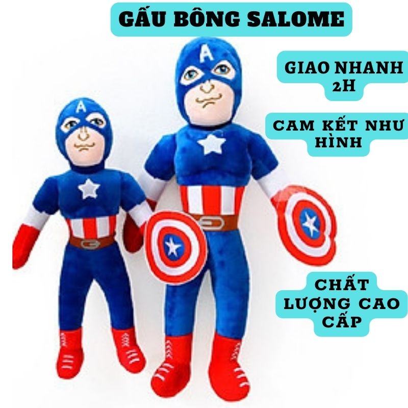 Gấu Bông Thuyền Trưởng Mỹ Captain American , Thú Nhồi Bông Siêu Nhân, Thú Bông Cho Bé Trai Cao Cấp