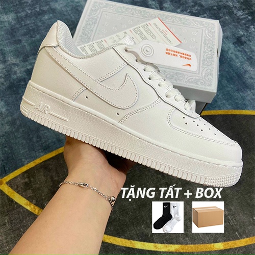 Giày_Nike air force 1 trắng, Giày thể thao sneaker nam nữ AF1 full trắng đế air bản đẹp đủ size 36-43