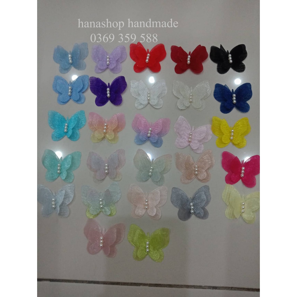 Bướm Voan ánh Nhũ 3d Trang Trí Váy, bờm tóc