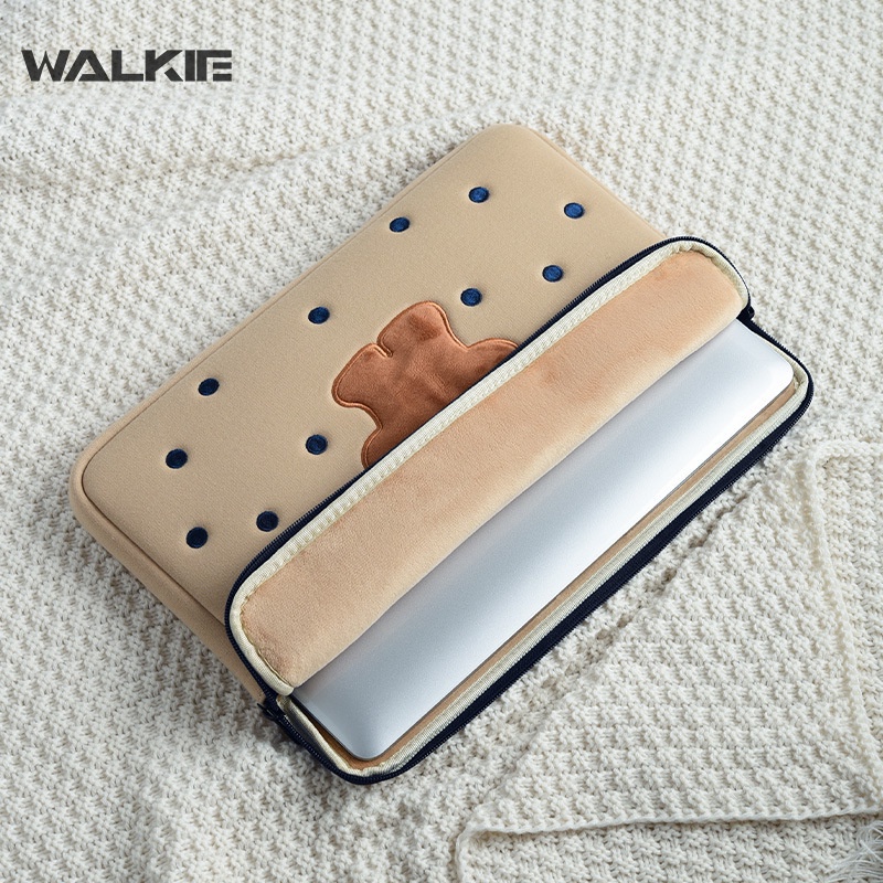 Túi laptop/Túi cầm tay máy tính bảng WALKIE gấu dễ thương cho Xiaomi Dell MacBook Air Pro 11 12 13 14 15.6 inch