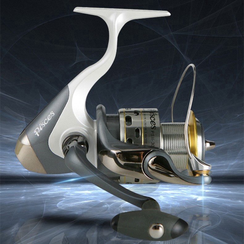 OKUMA PISCES Bánh xe quay reel Câu cá biển Chống cháy nổ Kim loại không có khoảng cách Tỷ lệ chính hãng 5.0: 1 / 4.5: 1 8HPB+1RB