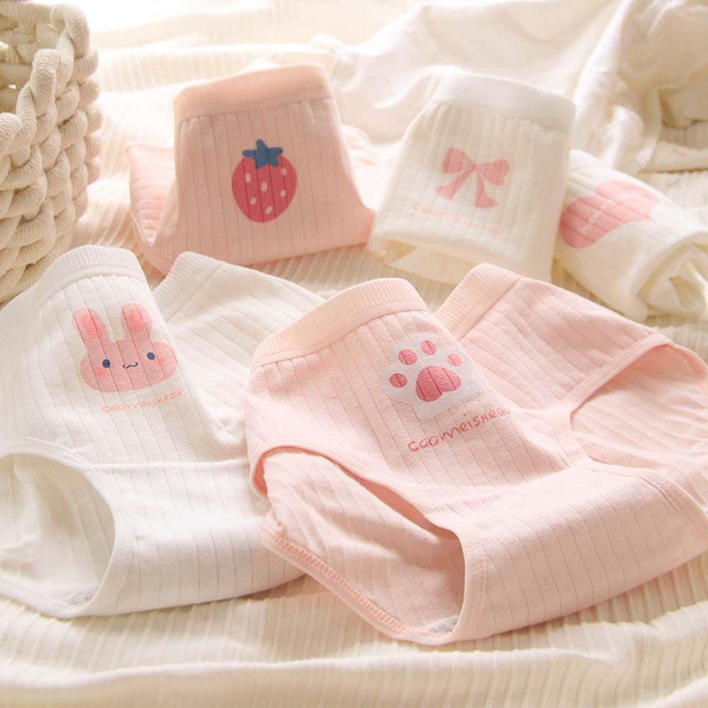 Quần Lót Cotton Co Giãn Họa Tiết Dâu Tây Đính Nơ Thời Trang Mùa Hè Hàn Quốc