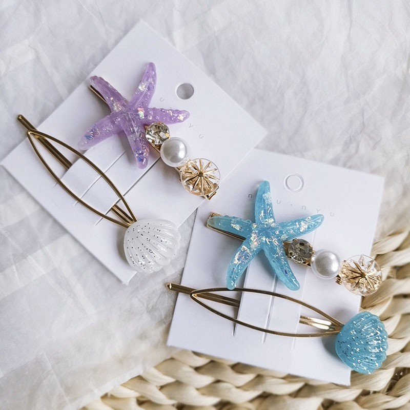 Kẹp tóc đính đá và ngọc trai giả thanh lịch dành cho nữ