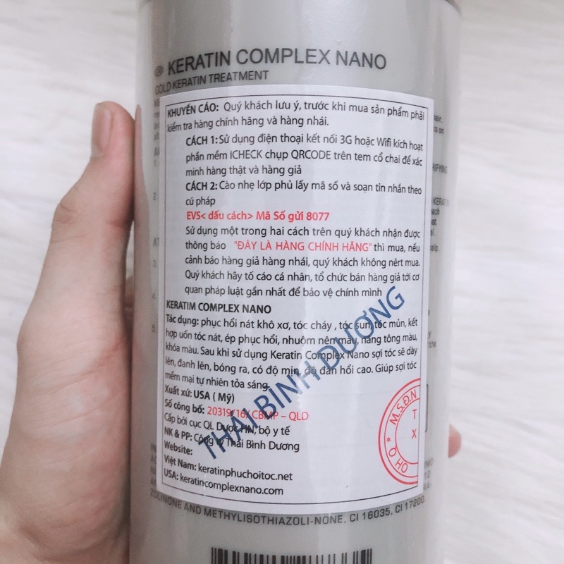 Hấp ủ tóc phụ hồi tóc keratin comlpex nano cao cấp 1000ml