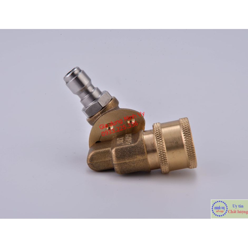 Khớp xoay điều chỉnh 5 góc nối nhanh 1/4 inch - tặng kèm bộ 5 béc phun 0 đến 36 độ khopxoay+5bec