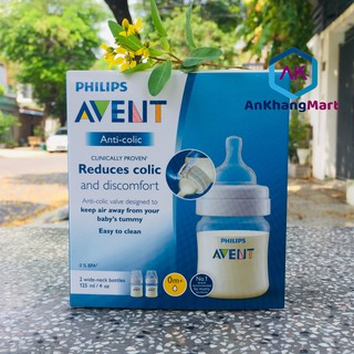 Bình sữa Philips Avent Classic 125ml (Cho bé từ 0 đến 3 tháng, Núm số 01)