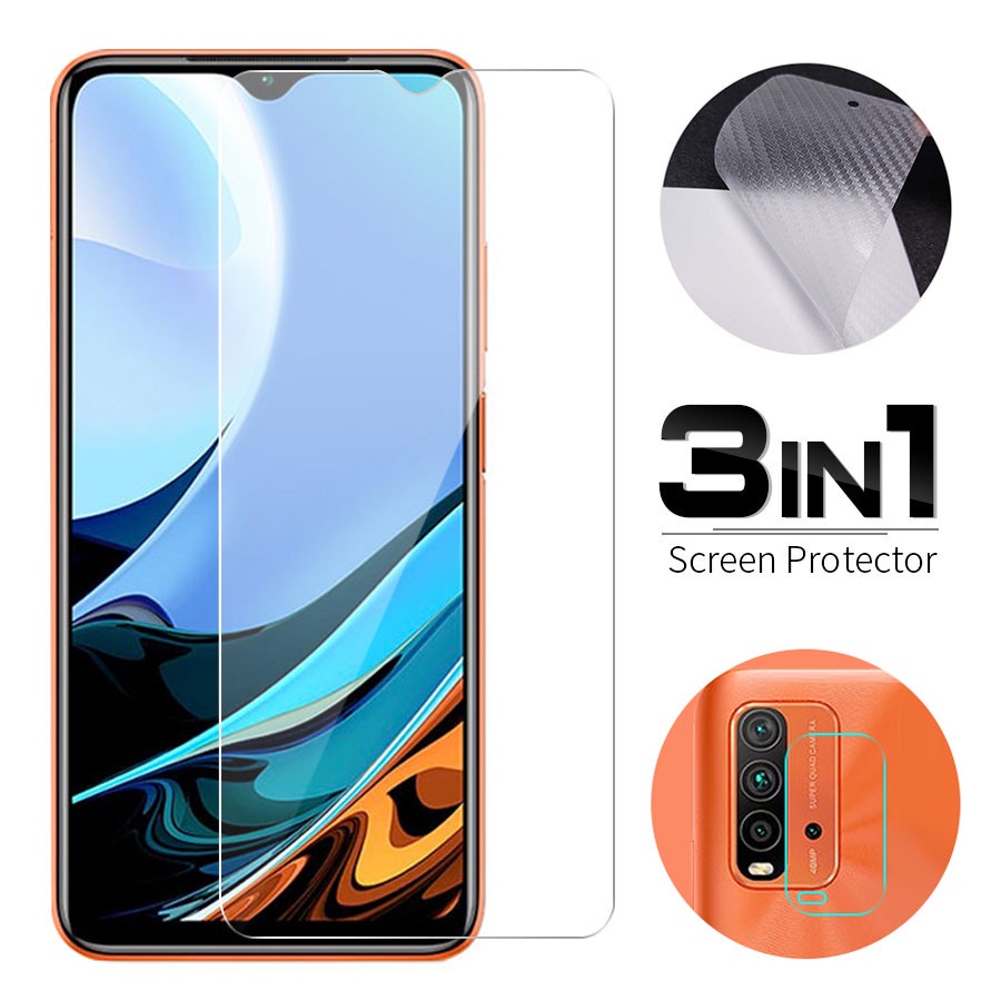 Ốp Điện Thoại Sợi Carbon 3 Trong 1 + Miếng Dán Bảo Vệ Camera + Miếng Dán Bảo Vệ Camera Cho Xiaomi Mi 11 Lite 11T 10T Redmi NOTE 11 11S 10 10s 9 9s 8 7 Pro Max 4G 5G 9T Poco F3 M3 M4 X3 GT NFC 9A 9C 8A 7A K30