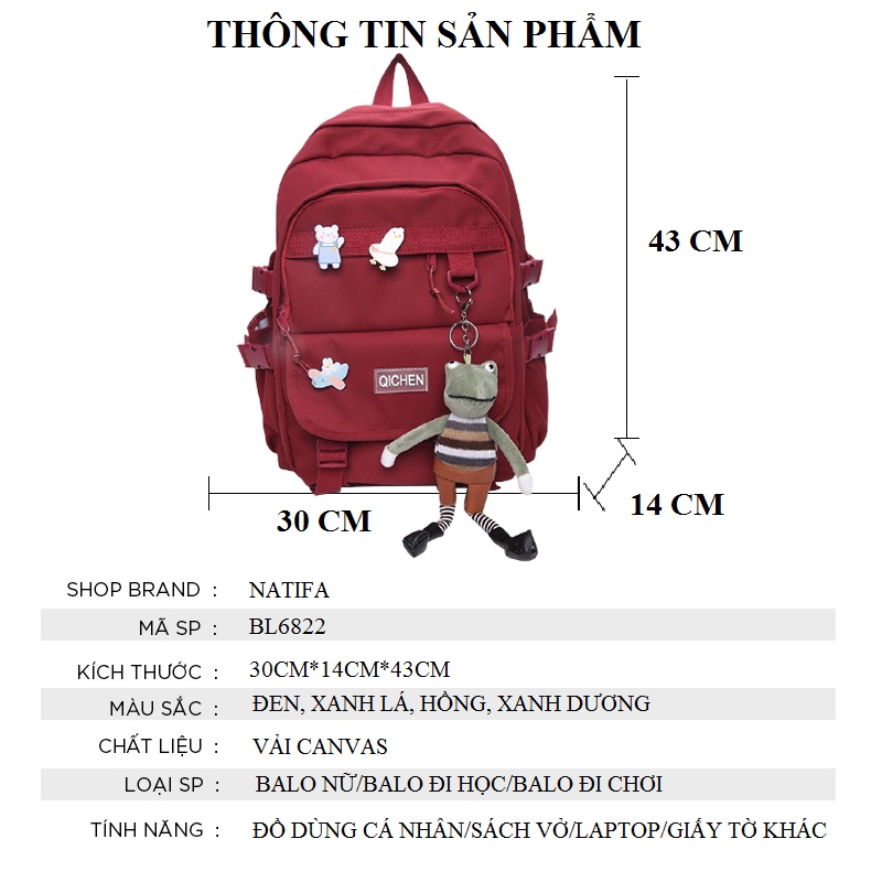 Balo Nữ Đẹp Đi Học Thời Trang Giá Rẻ Cá Tính NATIFA6822