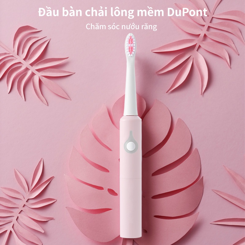 Bàn chải điện Simplus Sonic lông DuPont công nghệ sóng âm rung dành cho người lớn, chải sạch trắng răng, bảo vệ nướu