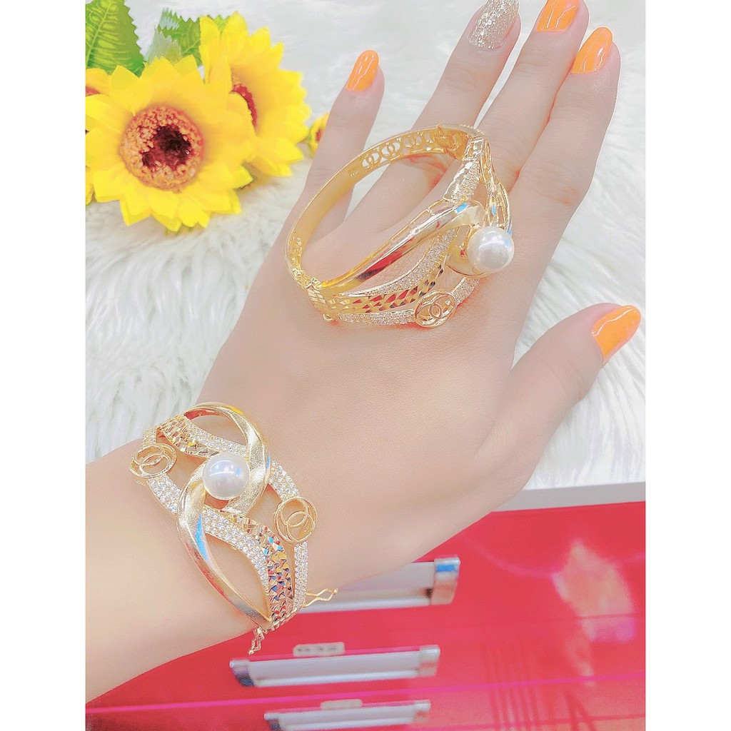 Vòng tay nữ mạ vàng 18k đính đá cục đẹp mẫu 02.270421 - Mang Đi chơi, đi tiệc cực sang - Bao đổi trả trong vòng 07 ngày