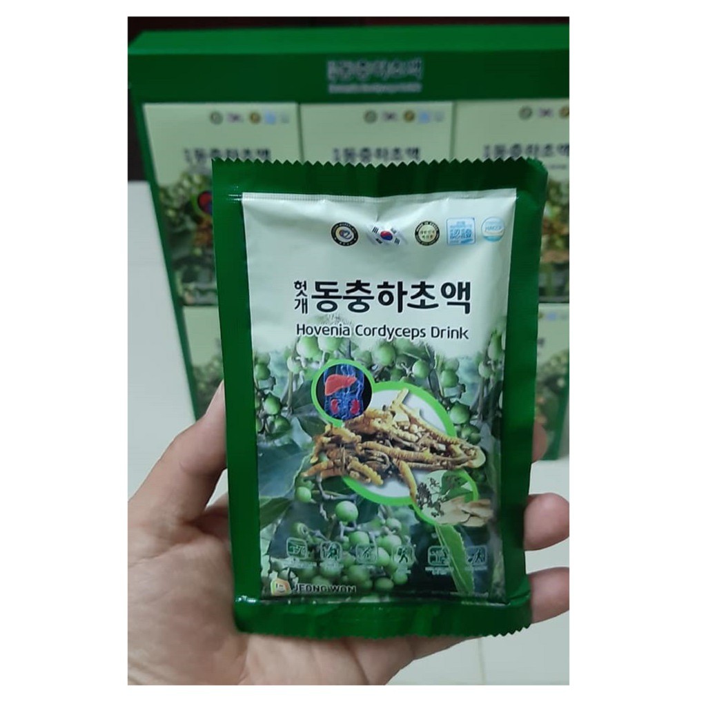 [ Hàng Chuẩn ] Nước Bổ Gan Đông Trùng Hạ Thảo Jeong Won Hàn Quốc, Hộp 30 Gói * 70ml, Giúp Thải Độc, Mát Gan