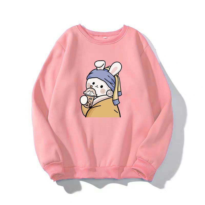 ÁO SWEATER IN CÔ GÁI TRÀ SỮA CỰC ĐẸP NHIỀU MÀU
