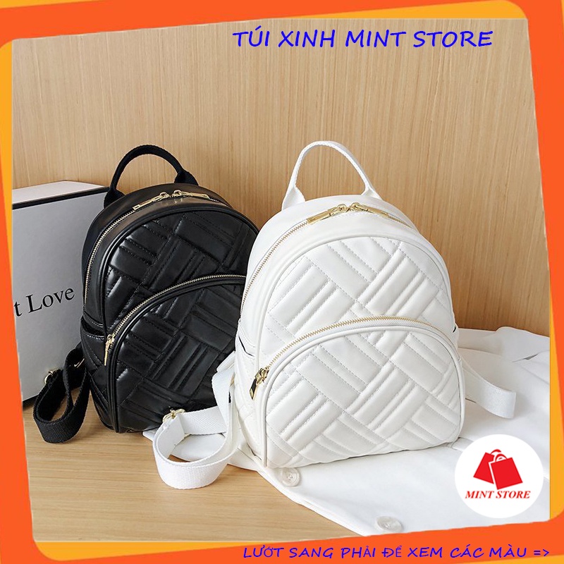 Balo nữ nhỏ da mềm dáng mini đeo vai đi chơi phong cách đơn giản PK 380