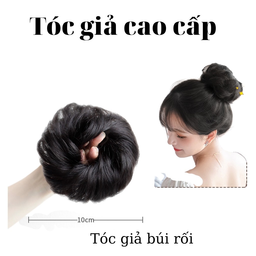 Tóc giả búi xoăn dành cho nữ đẹp, tiện lợi sử dụng đi chơi đi tiệc.