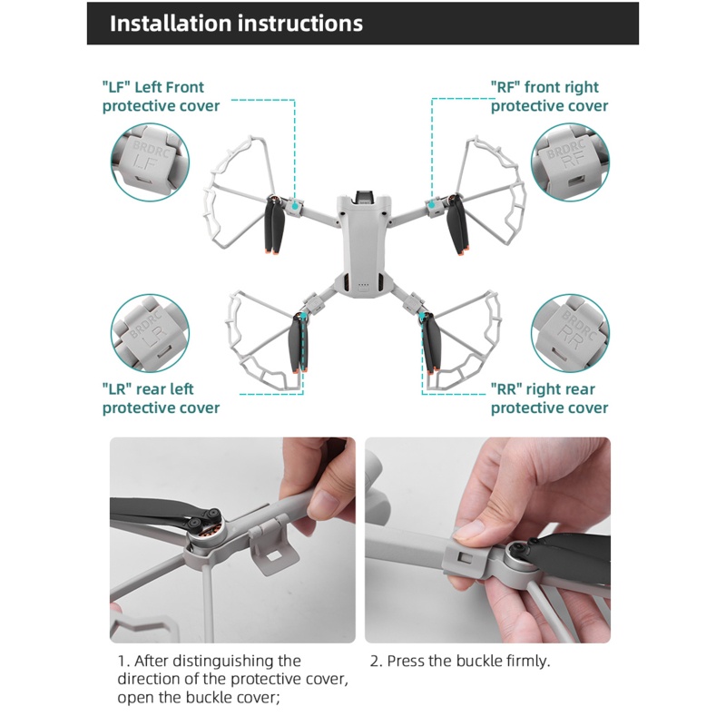 1 Bộ Khung Bảo Vệ Cánh Quạt Màu Xám Cho Mini 3 Pro