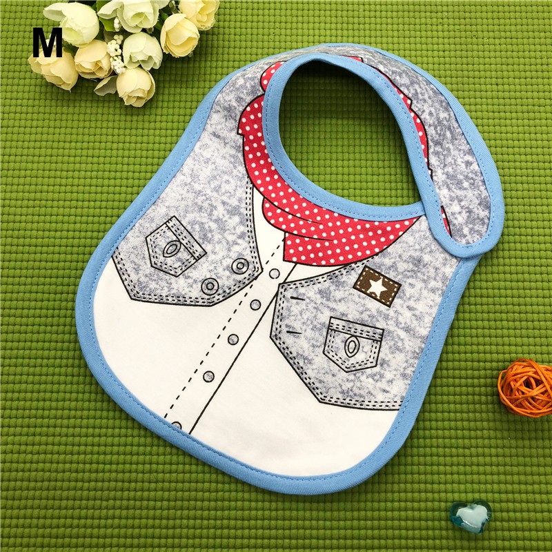 Yếm Ăn Cotton 3 Lớp Chống Nước Chất Lượng Cao Thiết Kế Quý Ông Cho Bé Trai
