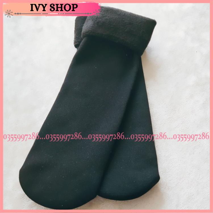 Tất chân lót lông Ngườ Lớn trẻ em giữ nhiệt siêu ấm - đen,da - Ivyshop