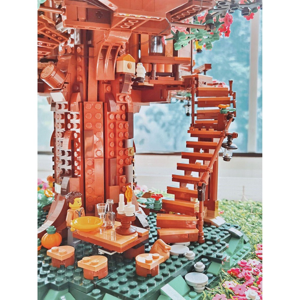 Đồ chơi giáo dục Lắp Ráp mô hình MOC  7000 pcs ngôi nhà trên cây mùa hoa nở  Flower Tree House