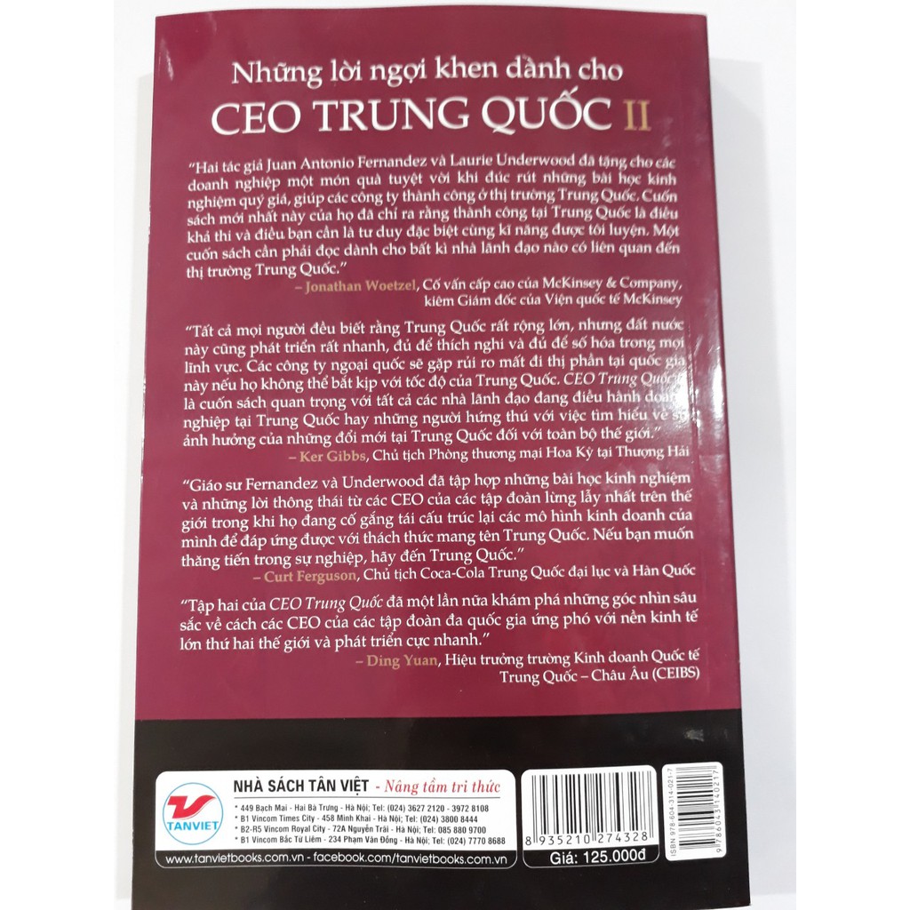 Sách - Ceo Trung Quốc Ii - Bài Học Kinh Nghiệm Từ 25 Ceo Của Các Tập Đoàn Đa Quốc Gia Hàng Đầu Ở Trung Quốc