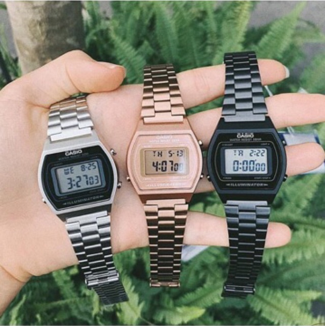 Đồng hồ nam/nữ CASIO B640 full black - chính hãng