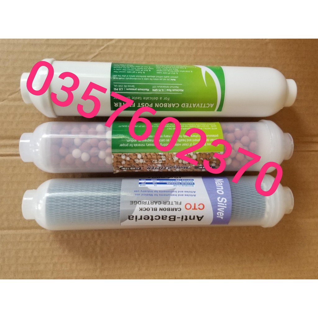 Bộ 3 Lõi lọc nước số 5 6 7 (T33 CW- BIO - NANO SILVER)  dùng cho máy RO