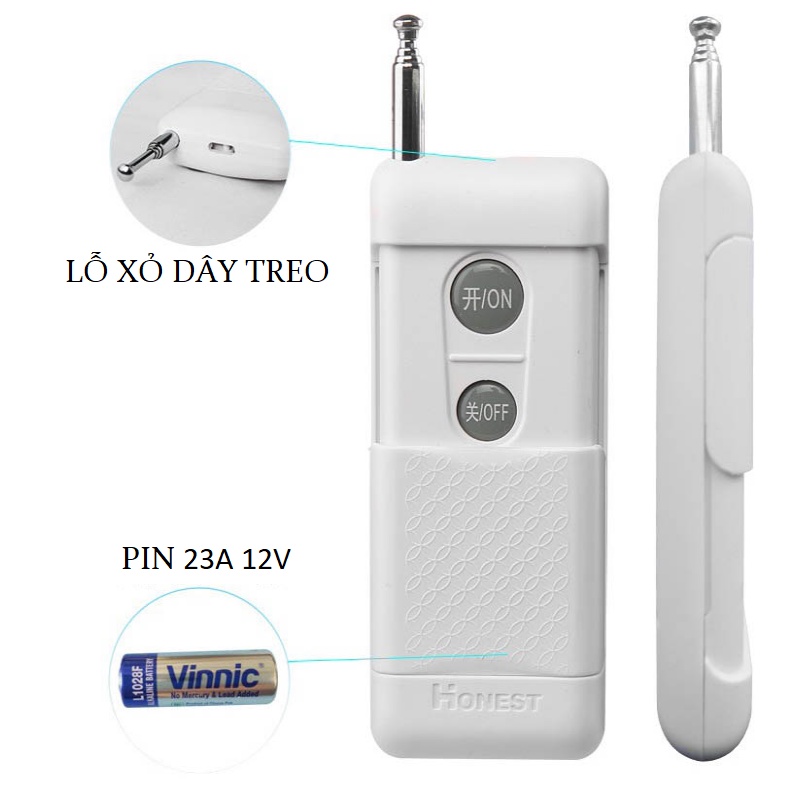 (CÓ HỌC LỆNH) Công tắc điều khiển từ xa công suất lớn Honest HT-6220KGD-1km 40A/220V chuyên dùng máy rửa xe,bơm tưới ...